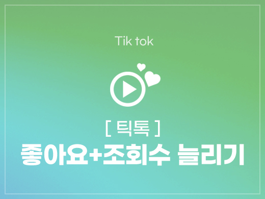 틱톡 좋아요+조회수 늘리기